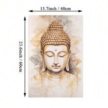 3pcs 15.7*23.6in/40cm*60cm Frameless Buddha Statues And Lotus Flowers Wall Art Canvas Painting Art For Living Room Painting Decor No Frame, Poster Gifts Birthday Graduation