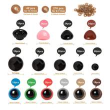 636pcs Plastic Safety Eyes And Noses, Craft Doll Eyes And Bear Nose With Gaskets, Suitable For DIY Crafts, Crochet Dolls And Stuffed Animals (Multiple Sizes)