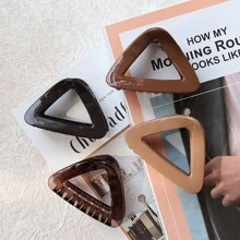 1包適用於細到厚捲曲頭髮的大號髮夾，三角形大號白色/灰色/棕色夾子，完美的時尚鉗子及女士和女孩的頭髮造型配件，聖誕節禮物、休閒任意場合適用 - 咖色 - 查看 2