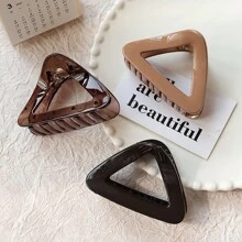 1包適用於細到厚捲曲頭髮的大號髮夾，三角形大號白色/灰色/棕色夾子，完美的時尚鉗子及女士和女孩的頭髮造型配件，聖誕節禮物、休閒任意場合適用 - 咖色 - 查看 1