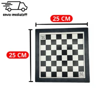 Jogo de Dama 2 Em 1, Dama E Trilha Jogo de Tabuleiro 20x20cm - Preto e Branco - Visão 2