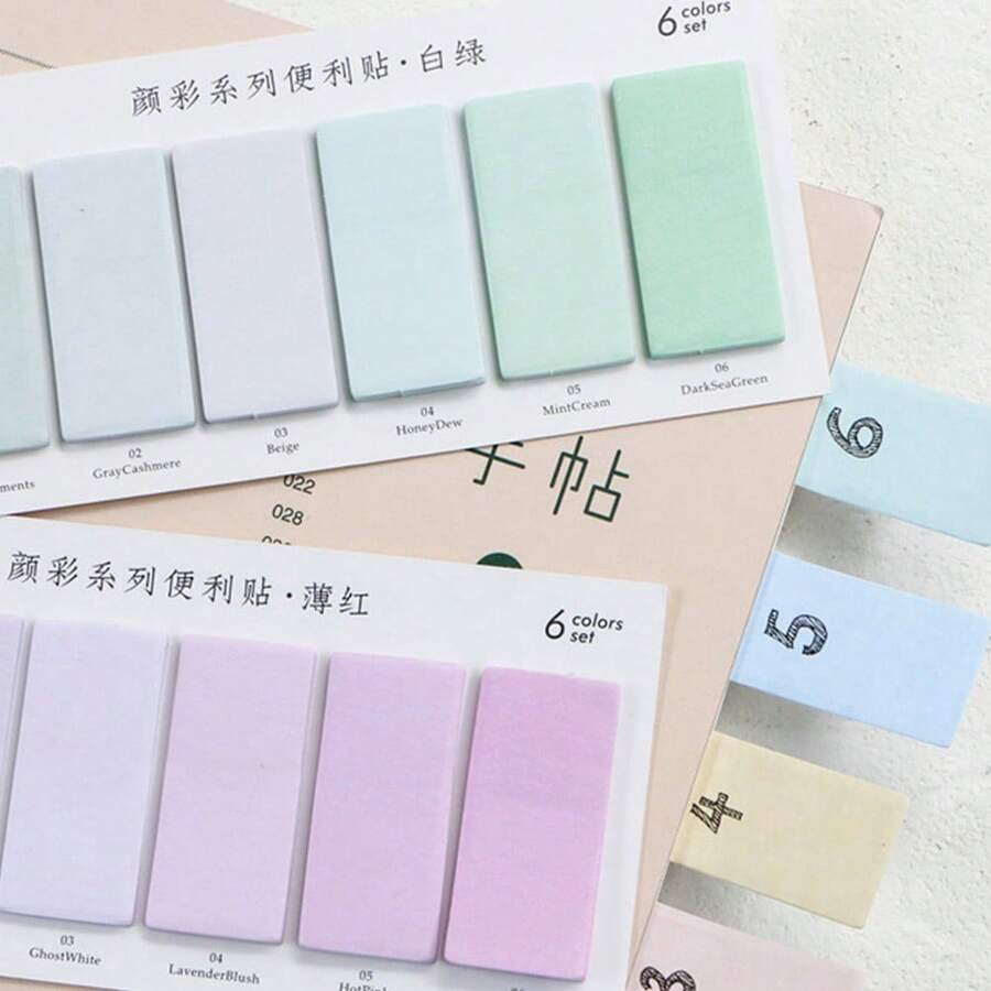 6pcs Colorful Sticky Notes Paper SelfAdhesive Stickers For Notes