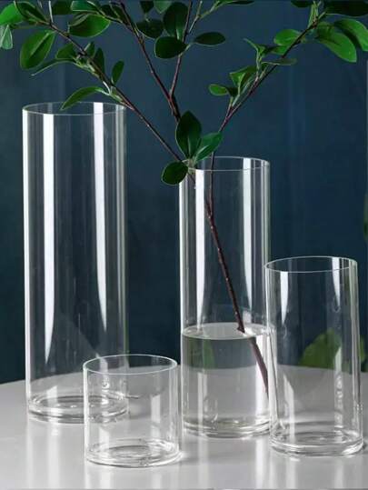 1pc St ing Glass Vase Transparent Bottle Living Room Flower Arrangement, Multi Size Jar Birthday Graduation Home view 2