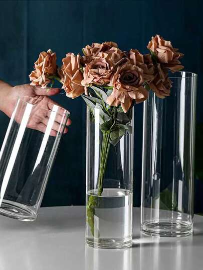 1pc St ing Glass Vase Transparent Bottle Living Room Flower Arrangement, Multi Size Jar Birthday Graduation Home