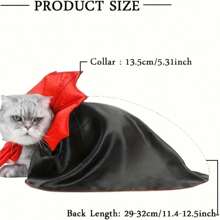 Halloween Cape Costume For Cats, Pet Vampire Cloak Puppy Cat Cosplay Costumes Devil Wizard Party Clothes One Size For Small Medium Dog Cats - Black - View 6