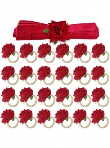 1pc/6pcs/12pcs/24pcs Simulation Napkin Rings Western-Style Hotel Mouth Cloth Handmade Creative Mori Style Rose Napkin Holder New Napkin Buckle