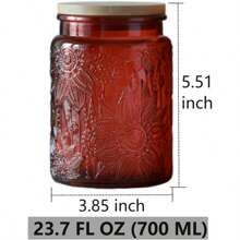 23.7 FL OZ Blue Glass Jars, 2 Pack Vintage Glass Kitchen Storage Counter Jar, Candy Jars With Lids, Blue Mason Jars Hold Coffee Beans, Tea, Cookie, Sugar, Bath Salts & More - 紅色 - 查看 2