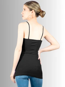 2 PIEZAS/ SET DE BLUSA DE MUJER DE TIRANTE STRETCH BASICOS DE USO EXTERIOR O INTERIOR - Verde - Ver 7