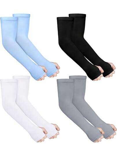 2對女性冷卻臂套,防曬臂套配防滑設計,女性拇指洞設計臂套,男性釣魚戶外運動防曬uv臂套