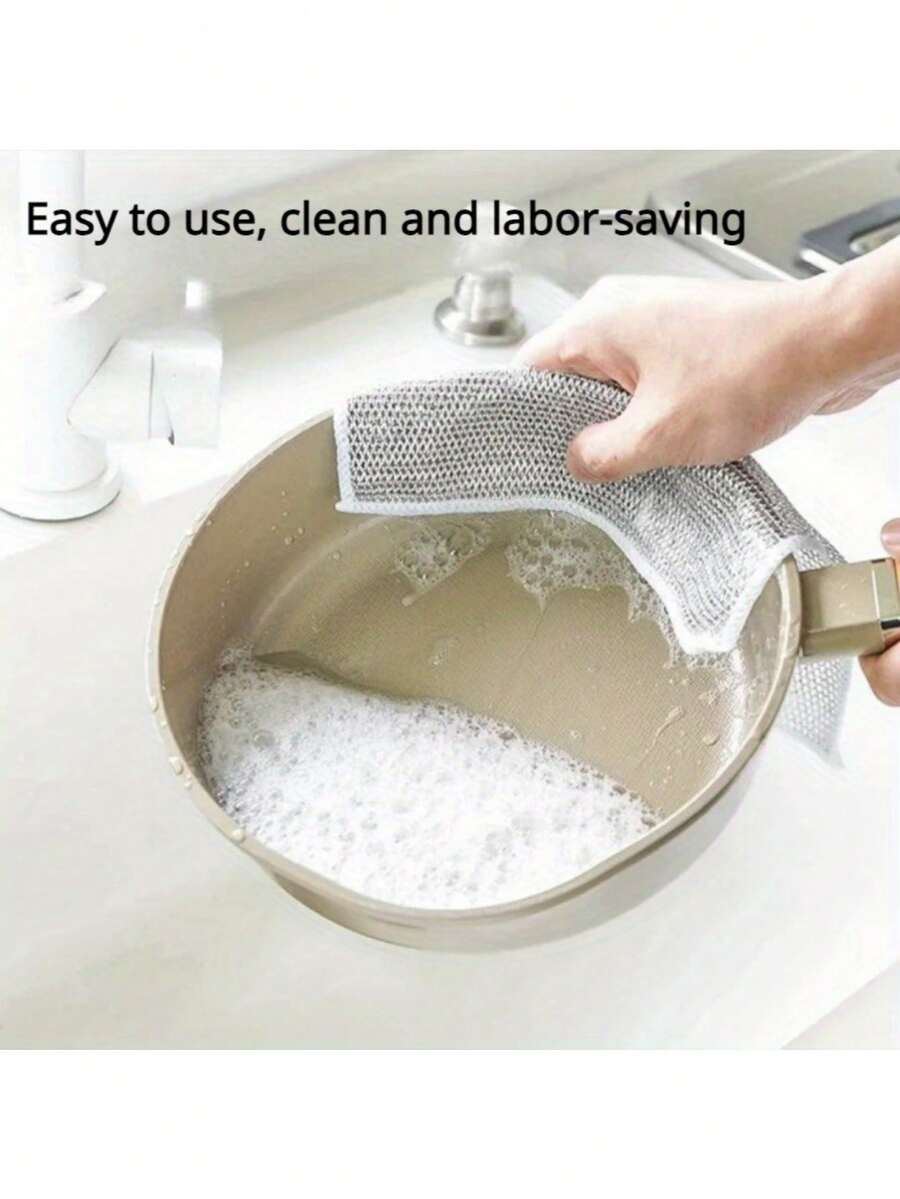 5pcs Cleaning Rags Don't Get Greasy Easily. Kitchen, Sink To Wash