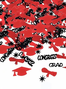 30g/Set Large Capacity Black And Red Decoration For Graduation Party. Festive Table Decoration With Multicolored Confetti For University Graduation And Birthday Celebrations. Five-Color Confetti Popular With Graduates And 2024 Graduation Confetti. - Confetti - View 4