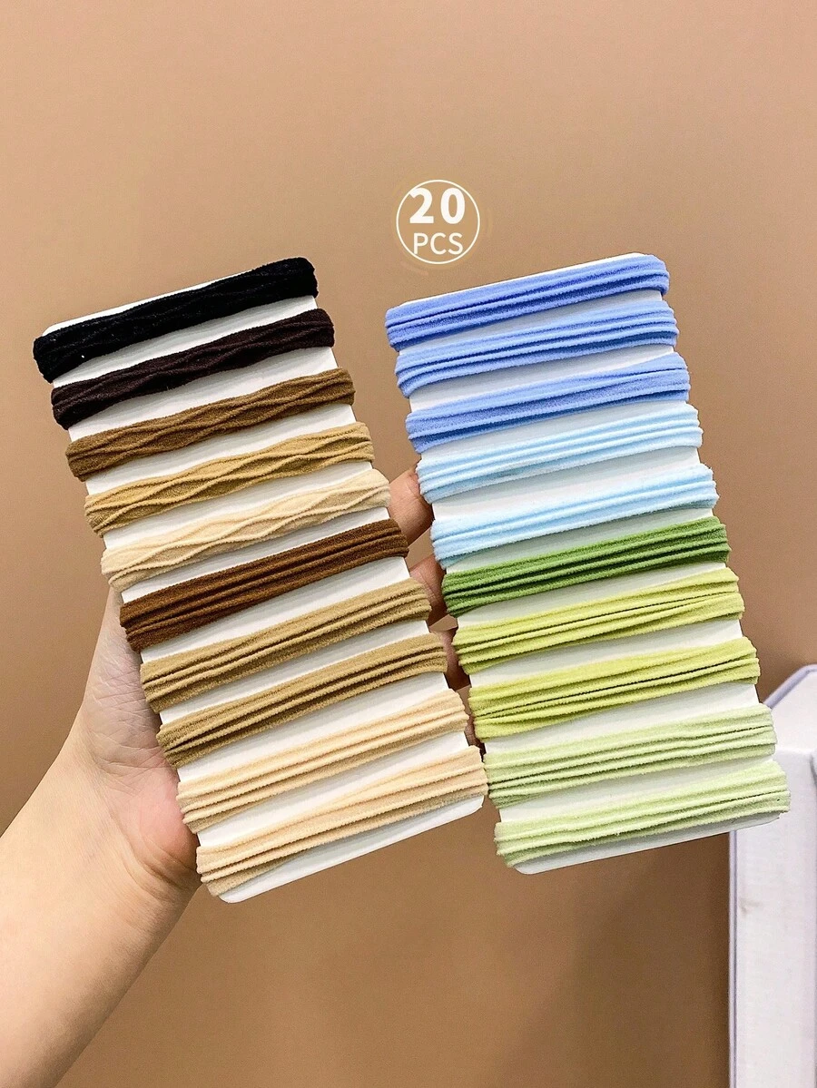 5/10/20pcs Colored Hair Ties, Simple And High Elasticity, No Damage To Hair - Multicolor - View 1