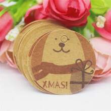 100pcs+100strings 3cm Round Kraft Paper Printed Gift Tags With Strings For Handmade, Wedding, Baking - Kraft Paper Round 3cm Label - View 34