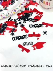 30g/Set Large Capacity Black And Red Decoration For Graduation Party. Festive Table Decoration With Multicolored Confetti For University Graduation And Birthday Celebrations. Five-Color Confetti Popular With Graduates And 2024 Graduation Confetti. - Confetti - View 2