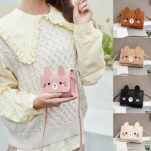 1 pieza Nueva selección multicolor Bolso de hombro mini de moda, Monedero lindo para niña pequeña, Bolso de dibujos animados fresco y dulce con ropa hermosa, Bolso cruzado sencillo para niña, Bolso para pañuelos y llaves, Bolso cuadrado pequeño de moda, Bolso de regalo de cumpleaños para niños - Multicolor - Ver 2