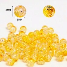 100 件/包 8 毫米透明亚克力 AB 涂层圆形仿珍珠珠，适用于 DIY 珠宝制作 - diy串珠 - 查看 16