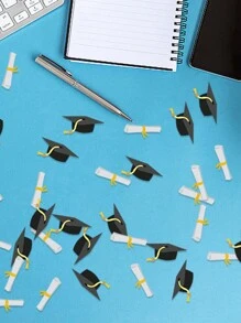 Confeti de graduación de 100 piezas - Negro - Ver 5