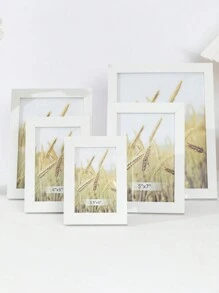 1入木製雙用途相框（包括隨機送出的相紙）,適用於掛牆和桌面展示,適用於家庭、臥室、餐廳、客廳 - 白色 - 查看 6