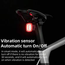 ROCKBROS Bike Smart Tail Light Rechargeable Brake LED Light Waterproof USB Bicycle Rear Light Bike Accessories - Black - View 4