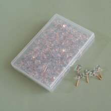 Push Pins For Bulletin Board, Thumb Tacks For Wall, Cork Board, Map, Calendar, Photos, Rose Gold Map Push Pin, Round Head Map Pin, Clear Push Pins, Plastic Head Push Pins, With Storage Box, DIY For Craft Projects, Home Office Organization, Large Size Back To School, Back To School, School Supplies