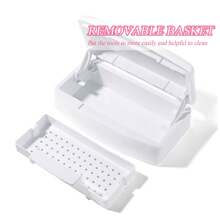 TOEDO Sterilizer For Nail Tools, Sterilization Tray For Tweezers, Nail Supplies, Hair Salon, Nail Tech Must Haves - White - View 3