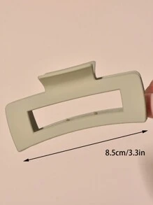 DIYPLUS 1-4pcs/Set Women Elegant Rectangle Shaped Hair Clips, Featuring Multiple Colors & Extra-Large Design, Suitable For Daily Use On Long & Curly Hair