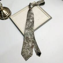 1pc Men's Handmade Print Peacock & Paisley Pattern Necktie In Dark Green, Suitable For Suit, Wedding And Parties - Multicolor - View 16