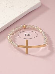 1 Miếng Đúng mốt Tối giản Đầy màu sắc Hạt thủy tinh & Kim loại Bùa chéo Vòng tay Đối với Bất kì cơ hội - vòng tay đính cườm - Xem 10