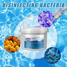 1 pieza Tabletas efervescentes de 300g para piscina Limpieza de descontaminación de calidad de agua de piscina Multifuncional Tabletas de limpieza Empaque de cubeta - Azul - Ver 5