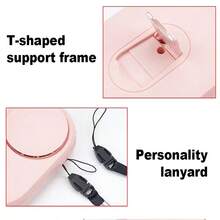 Diy Emoji Fan Eyelash Extension Blower Mini Portable Neck Hanging Fan Eyelash Extension Auxiliary Tool - Pink - View 4