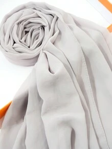 1pc Solid Soft Chiffon Scarf For Daily Casual Life Women Hijab - Multicolor - View 26