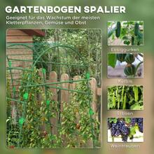 Outsunny Rankgitter, Rankhilfe für Kletterpflanzen, Verstellbares Spalier, Pflanzengitter mit Netz, Pflanzengerüst für Garten, Balkon, Stahl, Grün, 144 x 167 x 206 cm
