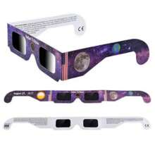 10pcs/5pcs North American Solar Eclipse Viewing Glasses, Neutral Color Printed Paper Frame Glasses, Outdoor Essential For Directly Observing The Sun (Assorted Colors & Patterns Shipped Randomly)
