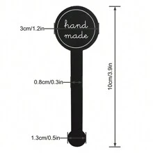 100 Của Màu hồng Dài Dải Love Hình dán , Dạng hình tròn Tự dính Nướng Bánh Hộp DIY Trang trí Hình dán - màu đen - Xem 6