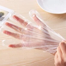 100pcs Disposable Clear Thickened Gloves For Beauty, Household Cleaning And Hygiene - Transparent - View 1