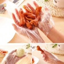 100pcs Disposable Clear Thickened Gloves For Beauty, Household Cleaning And Hygiene - Transparent - View 4