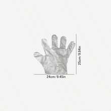 100pcs Disposable Clear Thickened Gloves For Beauty, Household Cleaning And Hygiene - Transparent - View 2