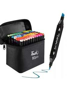 80 marcadores de colores de doble punta, marcadores de colores, marcadores de secado rápido, marcadores que no se decoloran - Multicolor - Ver 4