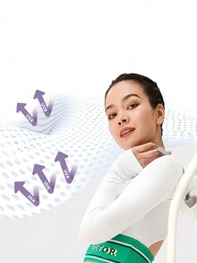 VECTOR MOTION 女士長袖運動型游泳衣頂部，快幹透氣防曬保守，非常適合浮潛、衝浪、海灘游泳等活動 - 查看 2