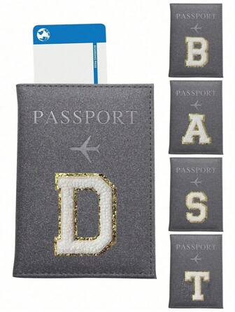 Stickerei-Buchstaben-Reisepasshüllen für Frauen, PU-Leder-Reisepasshüllen für Teenager, Buchstaben-Reisepasshüllen für Mädchen, Buchstaben-Reisepasshülle aus PU-Leder, Reiseaccessoires, leicht, für Reisen, für Flug, für Schulanfang, PU-Leder, minimalistische Mode, Premium-Reiseaccessoires, Back-to-School-Stoff, Reisepass-Geldbörse