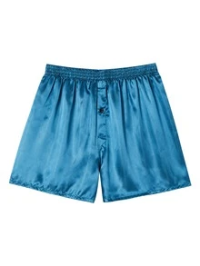 JupiterSecret 3Pcs Men's Satin Boxer Shorts , Silk Feeling Sleep Shorts With Elastic Waistband - Multicolor - View 3