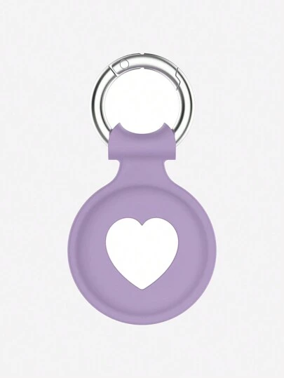 Cubierta protectora con forma de corazón de silicona compatible con el rastreador de Apple Airtag, dispositivo antipérdida, carcasa suave (Airtag no incluido)