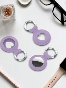 Heart-Shaped Protective Silicone Cover Compatible With Apple Airtag Tracker, Anti-Lost Device, Soft Shell (Airtag Not Included)