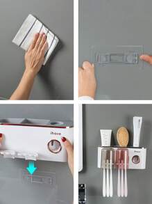 J'ai des porte-brosses à dents pour la décoration de salle de bain avec distributeur de dentifrice, 2 tasses porte-brosse à dents montées au mur, accessoires de salle de bain, décoration d'automne, rentrée scolaire
