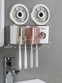 J'ai des porte-brosses à dents pour la décoration de salle de bain avec distributeur de dentifrice, 2 tasses porte-brosse à dents montées au mur, accessoires de salle de bain, décoration d'automne, rentrée scolaire