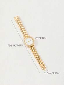 1 件不锈钢材质时尚优雅女士腕表，作为返校学生的礼物 - 金色 - 查看 4