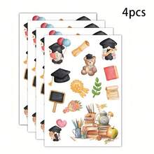 Nhãn dán quà tặng đồ họa cho bữa tiệc tốt nghiệp, Nhãn dán quà tặng lễ hội tiệc tốt nghiệp hiện đại - Nhiều màu - Xem 11