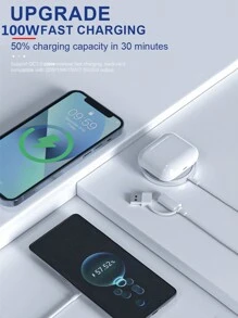 USB+USB-C 2 In 1 15W Wireless Charger Compatible With IPhone 12/13/14/15 Series