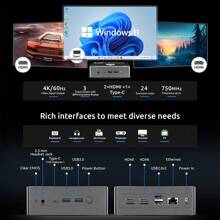 BMAX Mini PC BMAX B4 Plus / Windows 11 / Intel N100 / 16 GB DDR4 + 512 GB SSD / 2 H DMI 1 Tipo C / Compatible con gráficos Intel UHD 4K a 60 Hz y 750 MHz