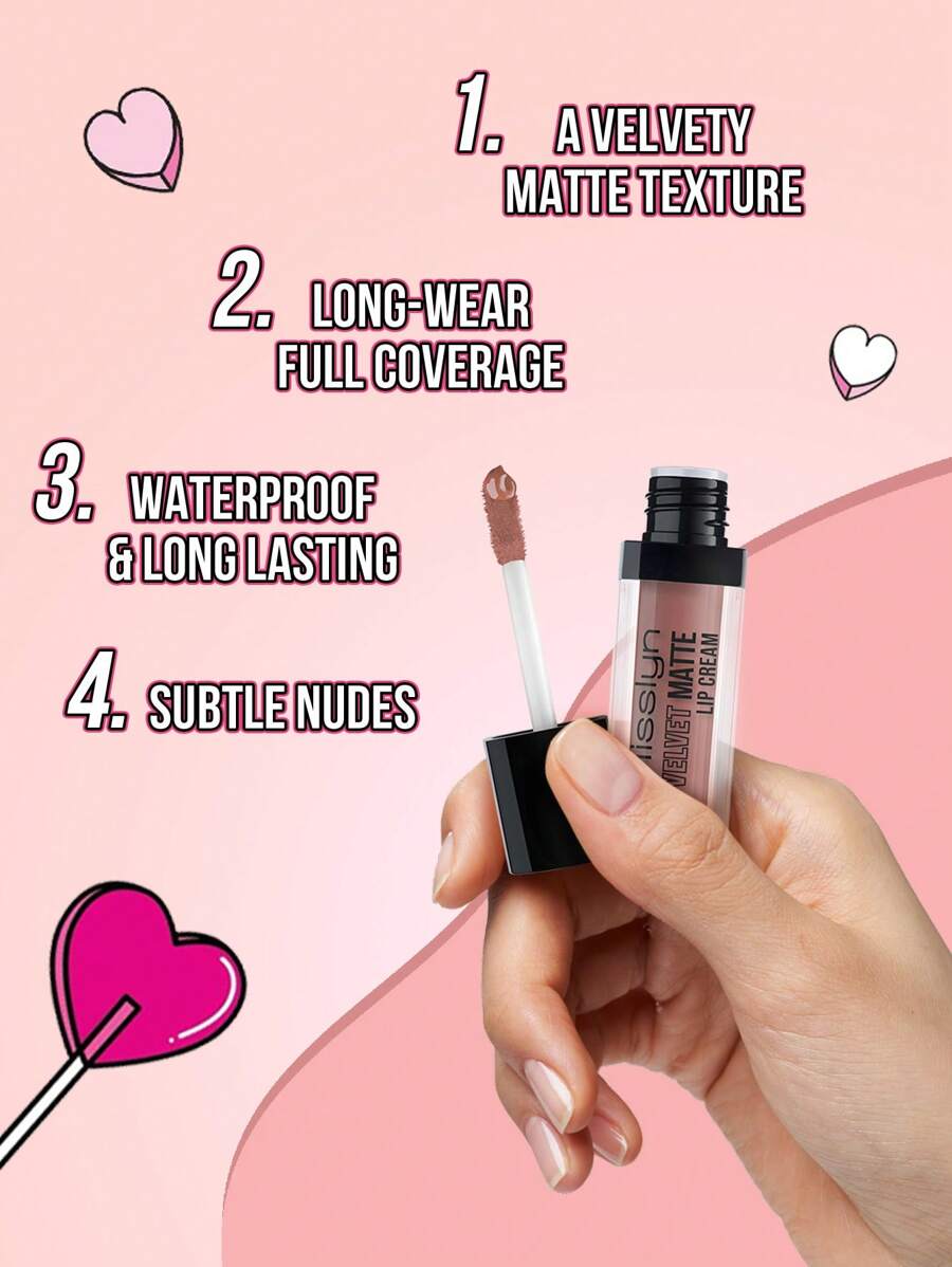 Misslyn 2 Pcs Perfect Match Lip Combos, Velvet Matte Lip Cream & Smooth Lip Liner, Highly